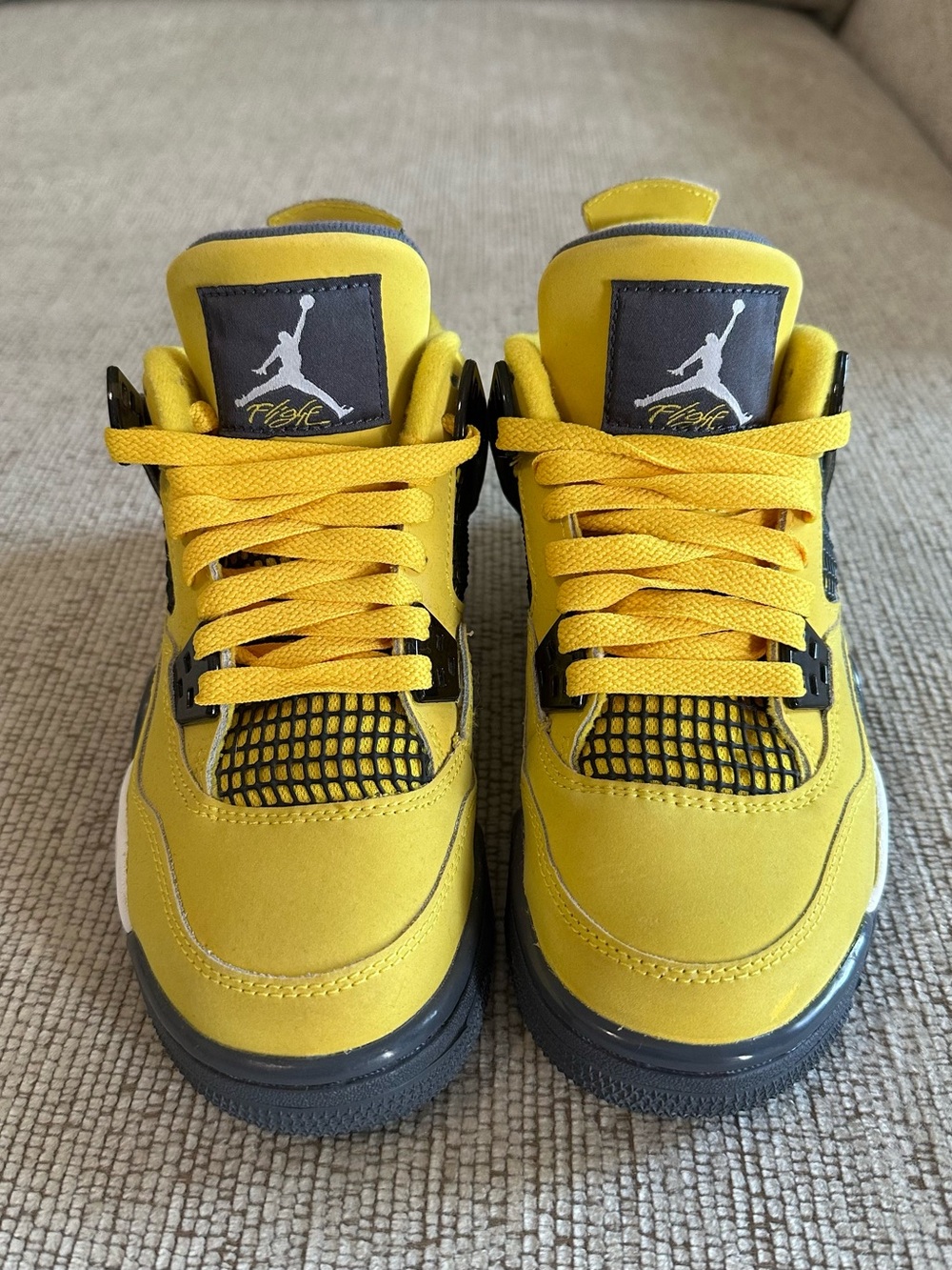 Jordan Yellow and Black Retro Sneakers